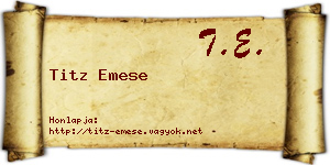 Titz Emese névjegykártya