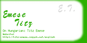 emese titz business card